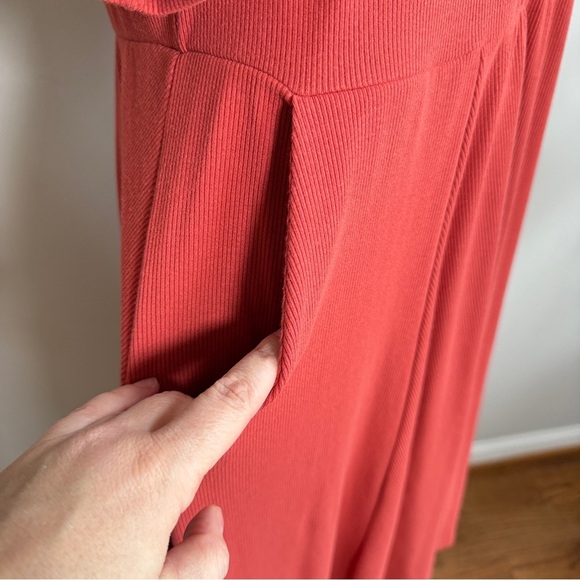 Torrid Terracotta Rust Orange Midi Super Soft Rib Hanky Hem Dress 2X - Picture 12 of 13